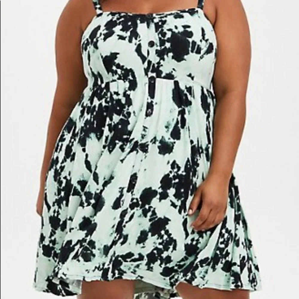 Torrid mint & black tie dye dress 1X new - Picture 4 of 6